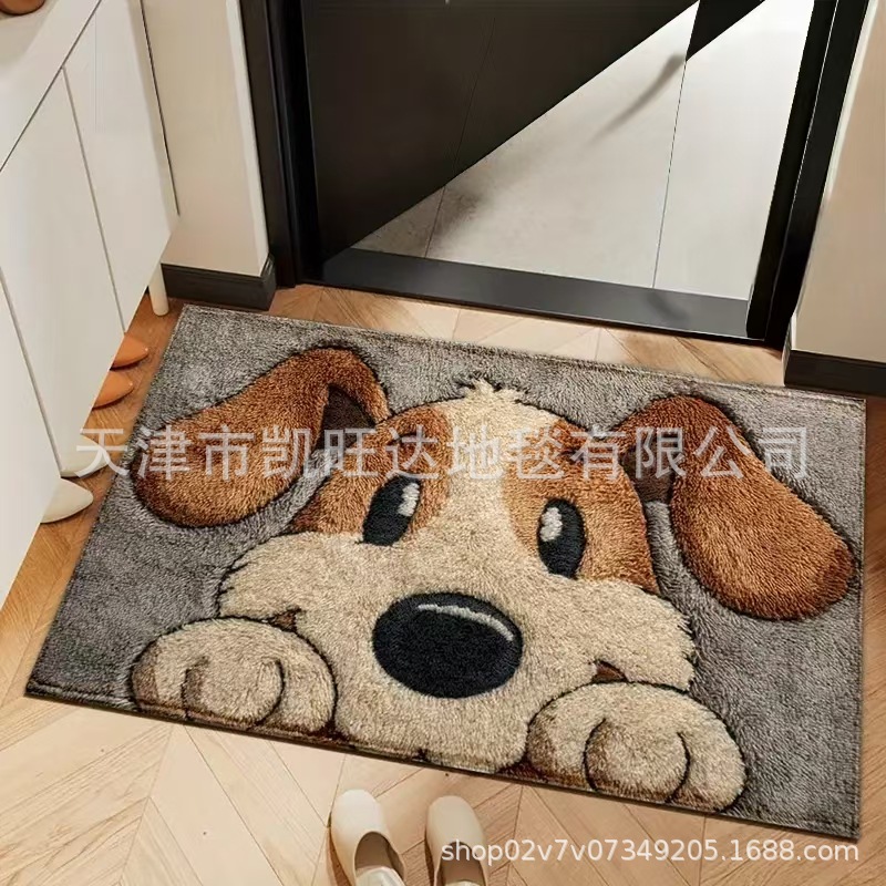 小狗海星仿羊绒地毯家用吸水耐脏脚垫卫生间卧室垫易打理耐磨门垫