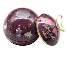 圣诞圆形糖果盒创意球形巧克力喜糖铁罐收纳罐马口铁来样