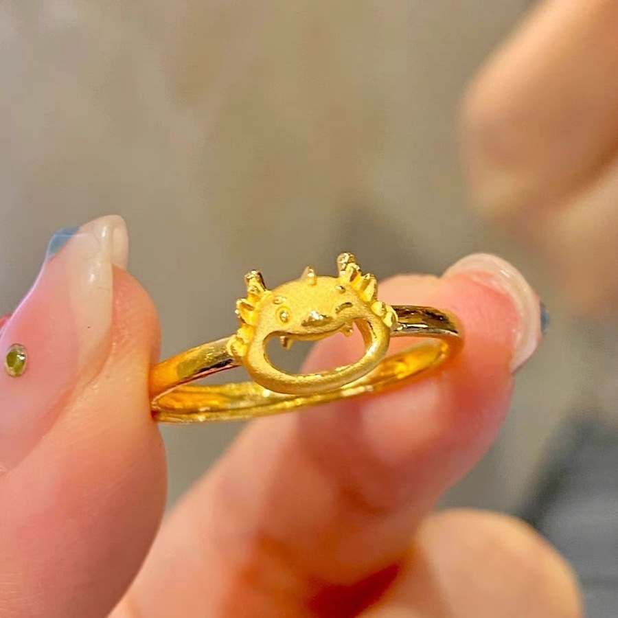 小金龙戒指本命年生肖龙年招财开运可调节食指环国潮新中式高级感