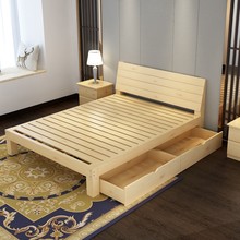 批发床1.8x2.0米实木双人经济型单人架子床耐用简易次卧宿舍床架