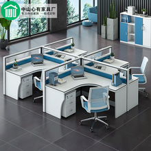 珠海办公家具白色L型屏风办公桌246人组合员工卡座单人隔断职员桌