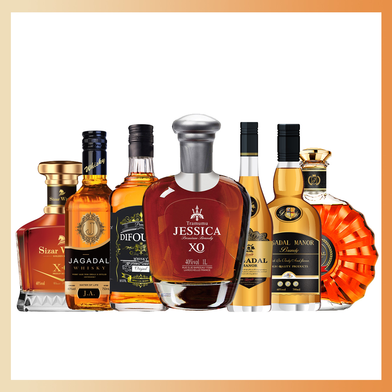 法国洋酒伏特加威士忌红酒厂家批发高度白兰地xo夜场酒吧基酒包邮