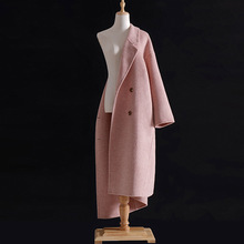 羊绒外套粉色双面大衣女新款秋冬中长米白色宽松女装厂家批发代货