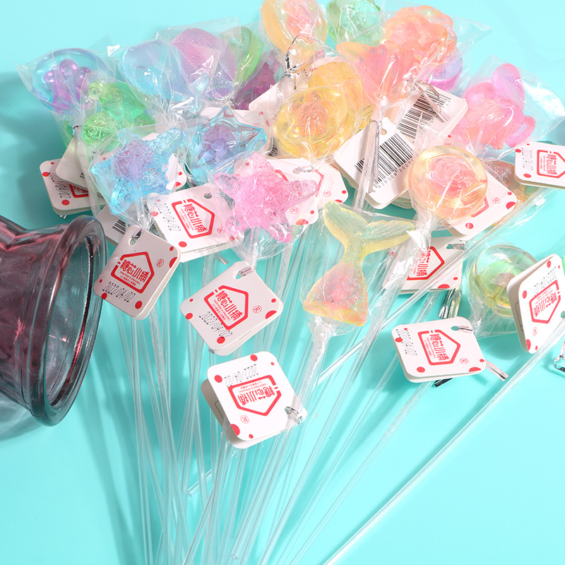 长杆手工水晶棒棒糖花束高颜值卡通可爱水果动物海洋造型糖果礼物