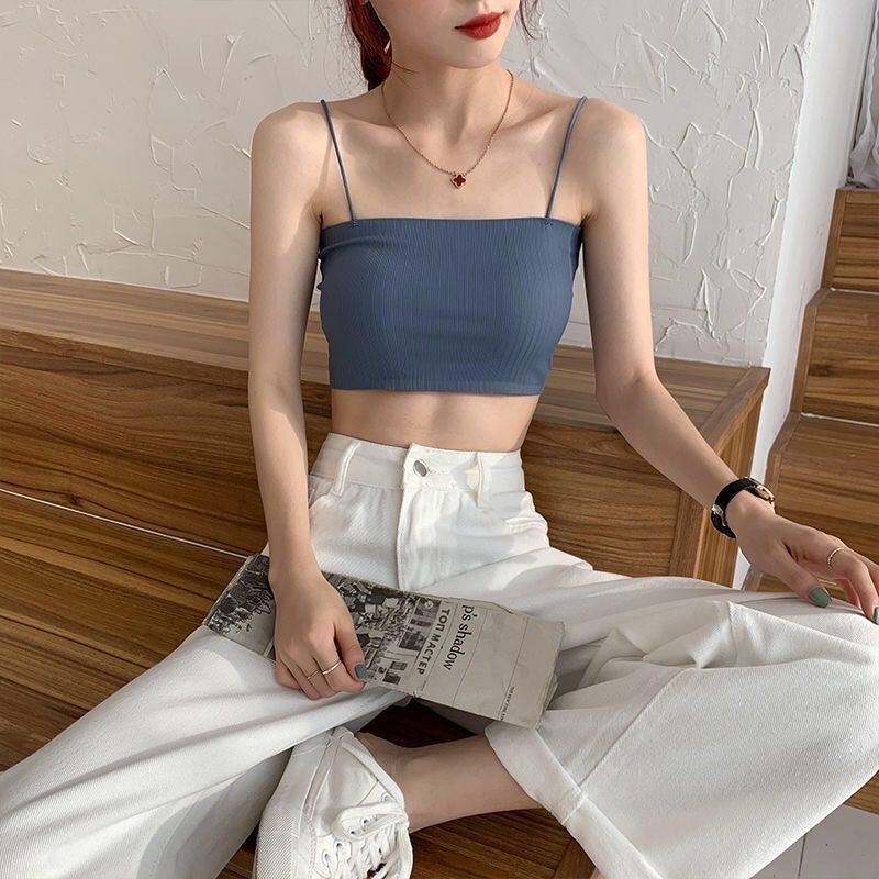 New Ice Silk Sling Tube Top Beauty Back Anti-Walking Light Show Small Chest Bottoming Tube Top Underwear Women's Korean Style Girl Bra