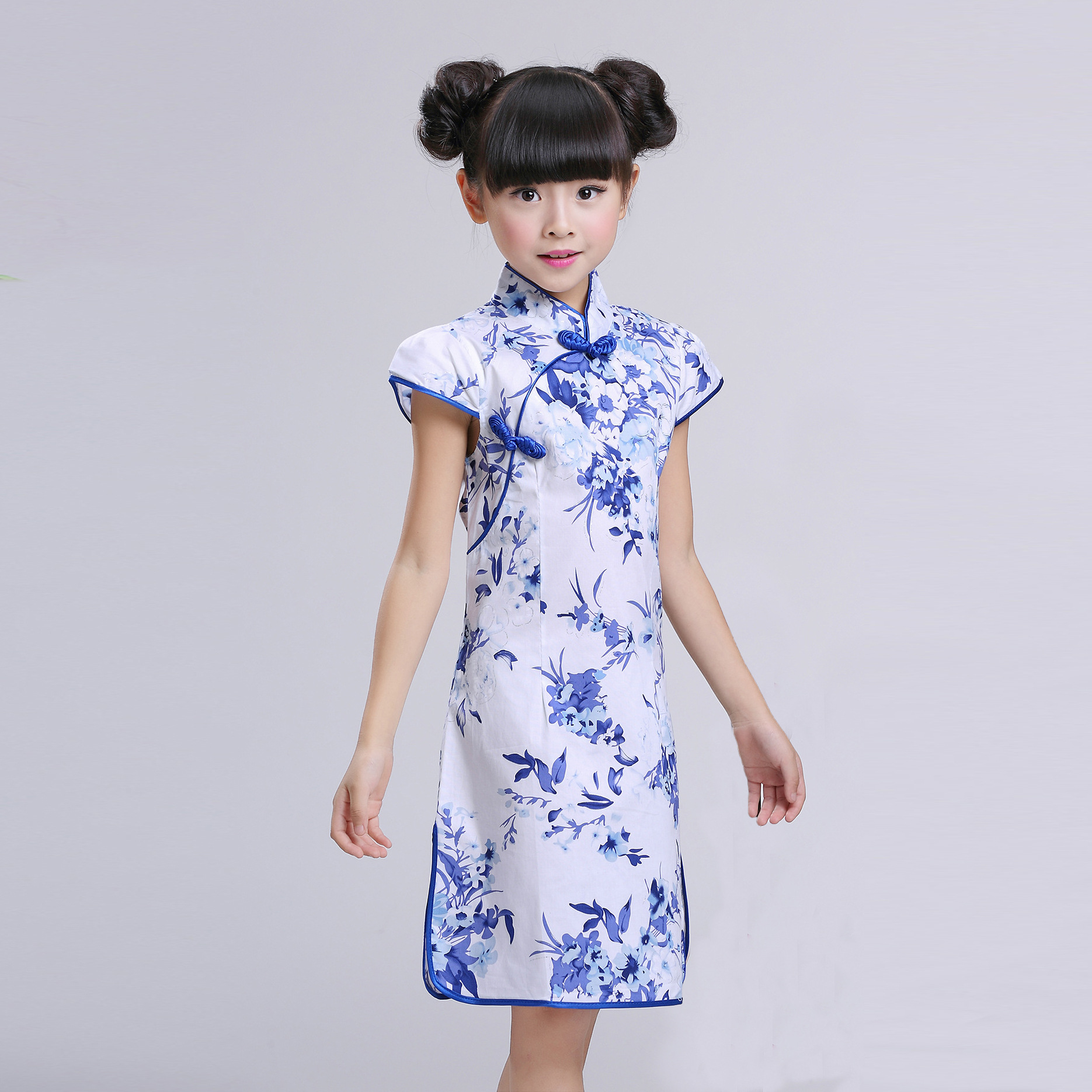 儿童民族风旗袍 六一儿童节日表演服女童公主裙大童夏季旗袍