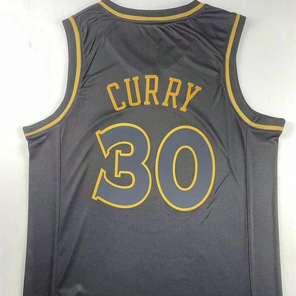 热压版勇士30号库里黑金篮球服curry basketball jersey复古球衣