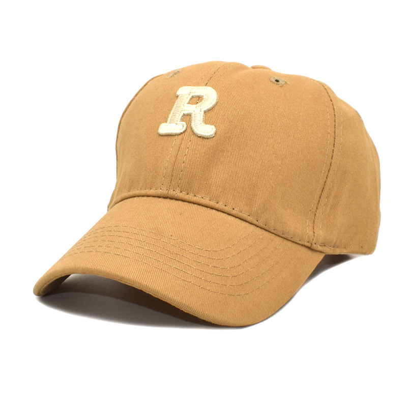 Korean Style Letter R Label Hat Men's and Women's Same Style Embroidered Baseball Cap Fashionable Simple All-Match Casual Peaked Cap Sun Hat