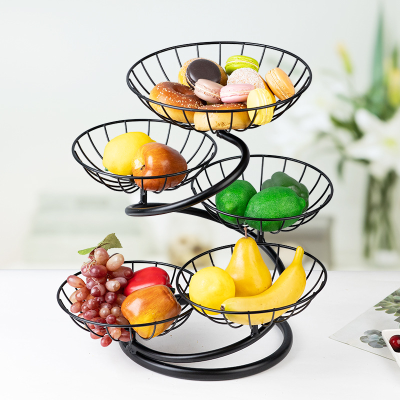 多层水果盘架轻奢简约现代家用客厅茶几收纳筐2021新款三层水果篮