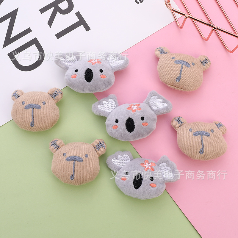 厂家直供毛绒卡通动物头公仔头服装辅料可爱兔头鞋帽配件手机挂件