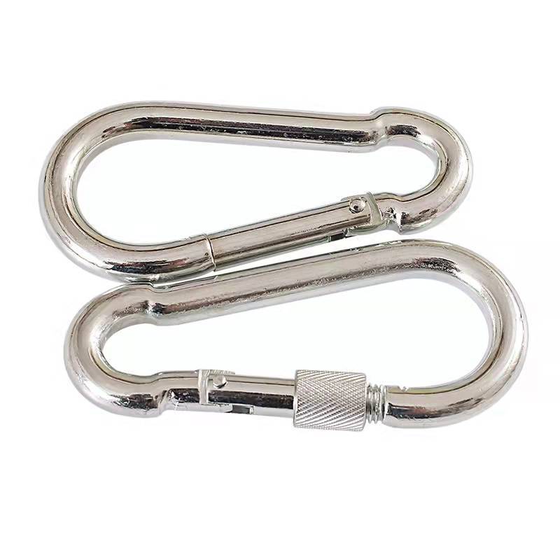 镀锌弹簧扣安全扣带母锁扣卡扣登山扣保险扣环挂扣安全钩铁链绳扣