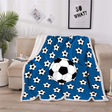 跨境毛毯 外贸新款足球系列沙发毯 儿童毯婴儿毯法兰绒棉花绒