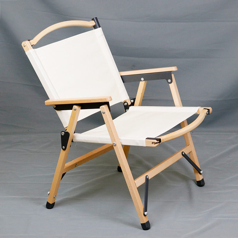 户外折叠椅榉木克米特钓鱼折叠椅 轻奢扶手椅子户外露營折叠餐椅