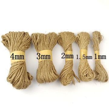 天然麻绳三股粗细麻绳复古园艺装饰装扮绳diy编织绳吊牌绳直供