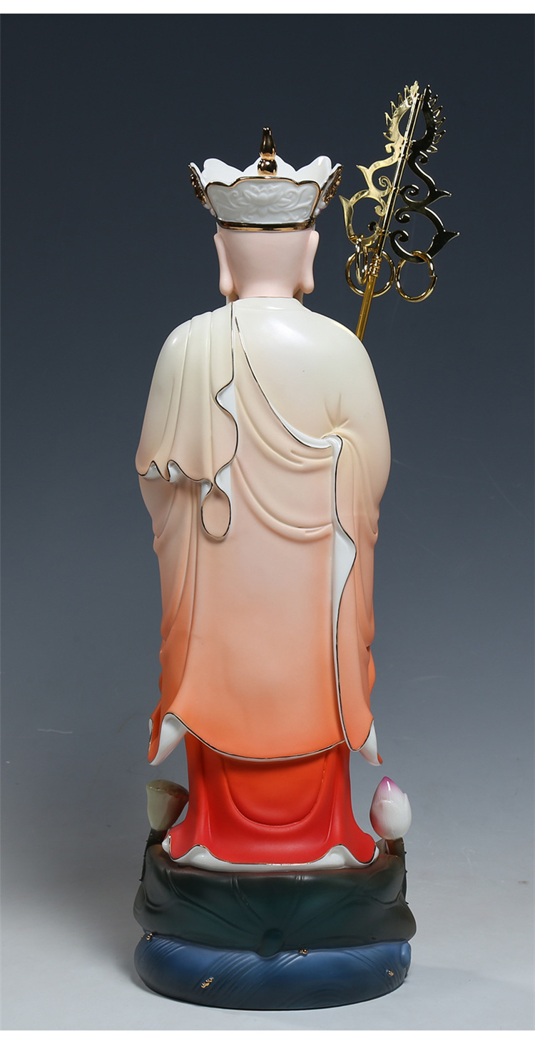 上美18吋21吋立莲娑婆三圣供奉地藏佛像地藏王菩萨像脸陶瓷摆件