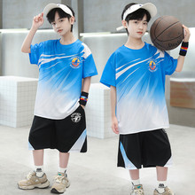 男童夏装套装儿童篮球服2024新款中大童夏季男孩速干运动篮球服潮