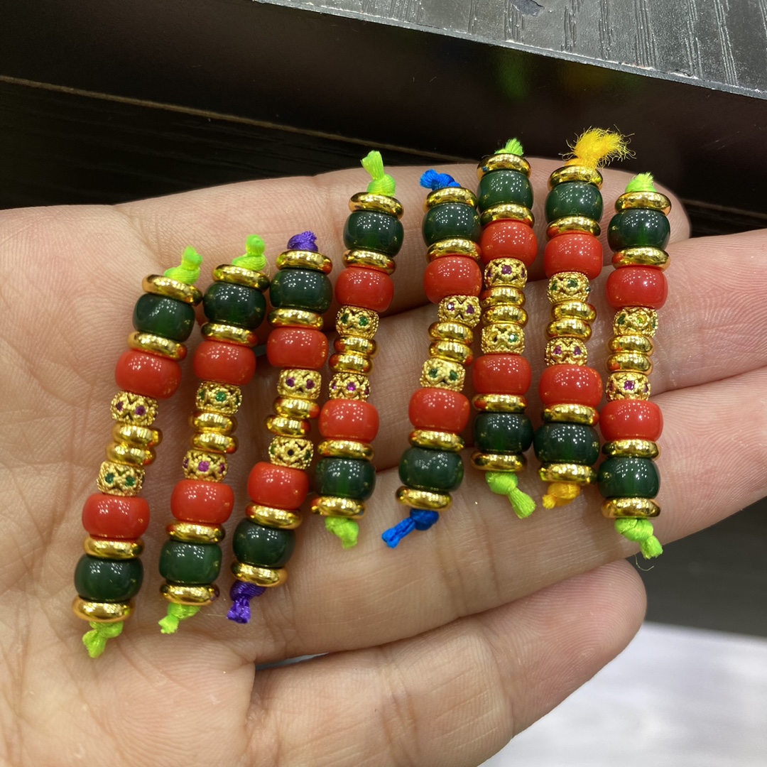 藏式纯铜红绿灯万向轴文玩diy三通连接器配件108颗手串配饰-阿里巴巴