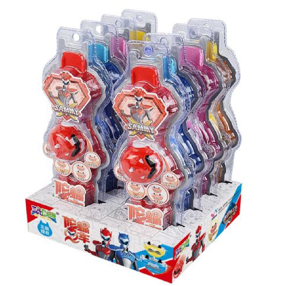 雅尚食品玩明糖特工队陀螺q车 小汽车 陀螺手表糖果玩具 糖果批发