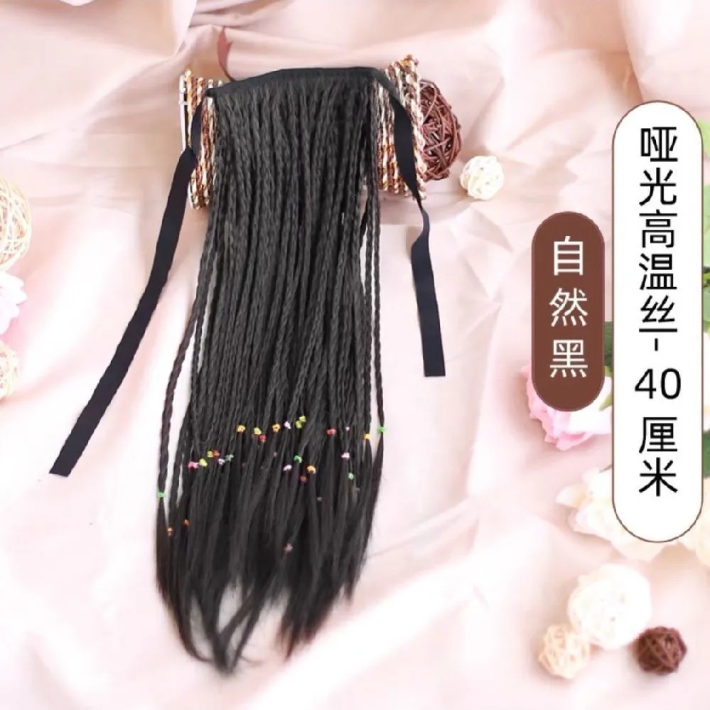 Wig Braid Ponytail Braid Ancient Style Twist Braid Handmade Small Braid Ethnic Style Braid Braided Hair Binding Belt Dreadlocks