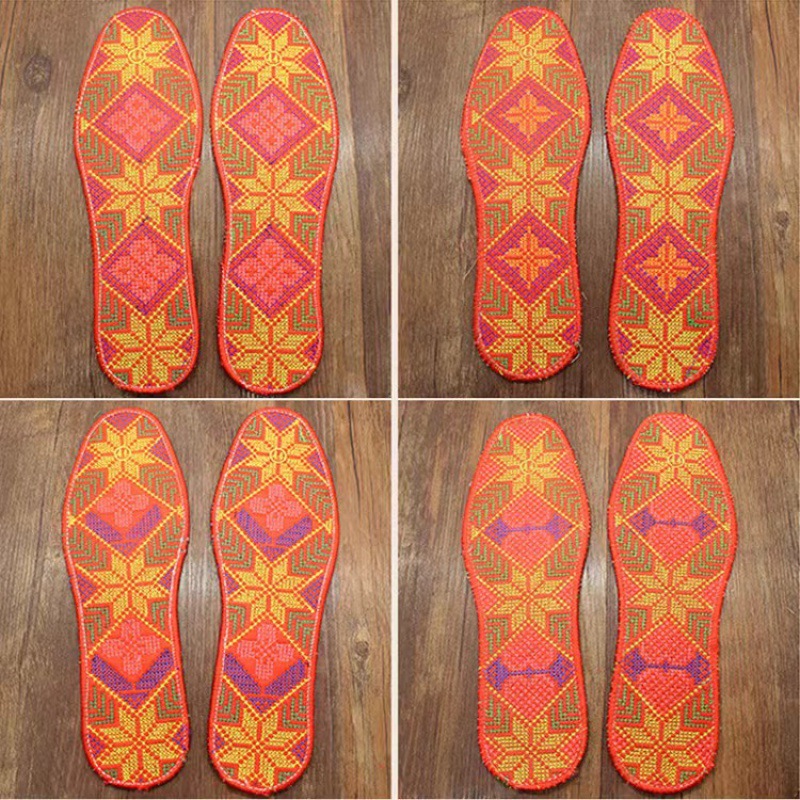 批发步云十字绣鞋垫绣花鞋垫米绣男女春秋冬保暖地摊鞋垫军训鞋垫