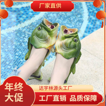 锦鲤鱼拖鞋潮流夏季沙滩鞋防水龙虾咸鱼情侣卡通居家搞怪防滑创意