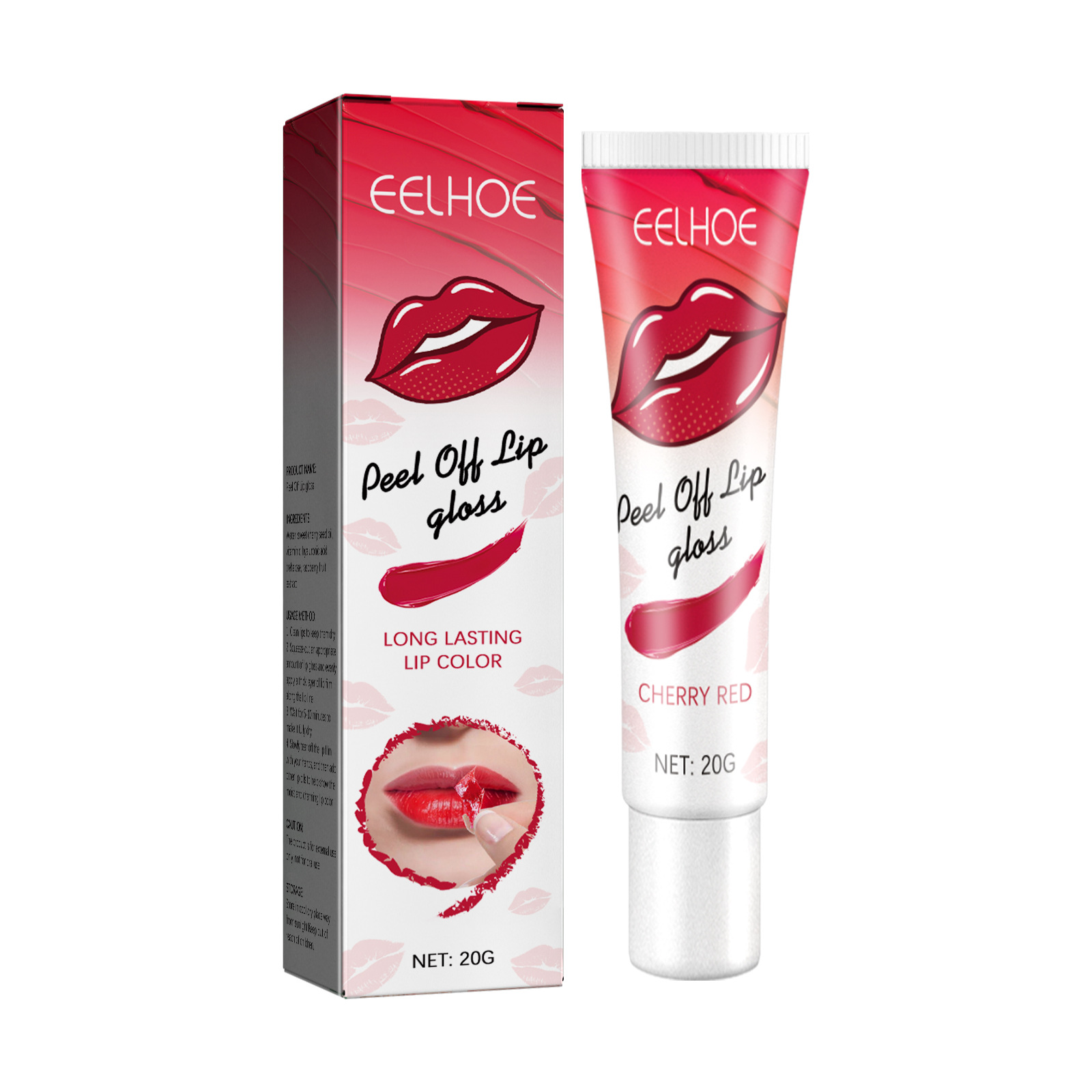 Eelhoe Stripping Lip Gloss Long Lasting Smear-Proof Makeup Moisture Replenishment Easy to Color No Stain on Cup Matte Stripping Lip Gloss