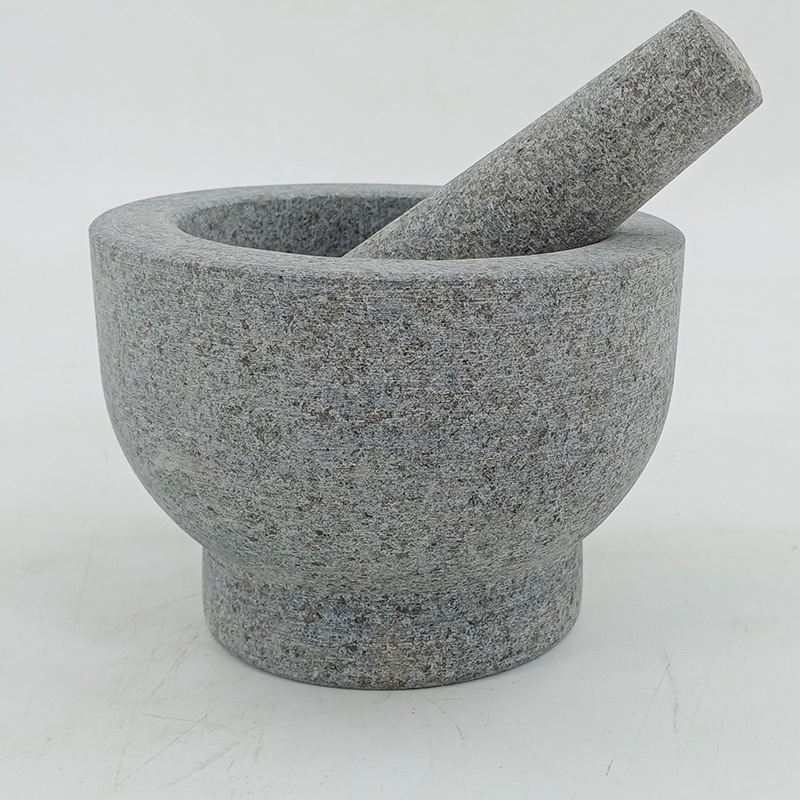 石头捣蒜器石臼家用蒜缸子蒜泥器研磨器花岗岩捣药罐捣碎器蒜臼子
