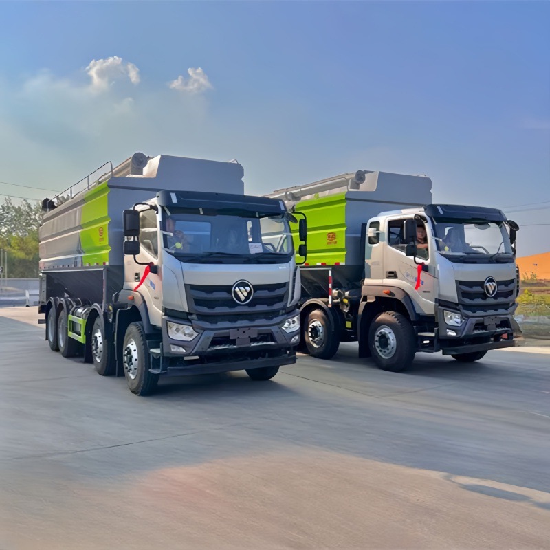 福田欧曼40方散装饲料车液压 猪料运输车 顶部绞龙用液压控制举升