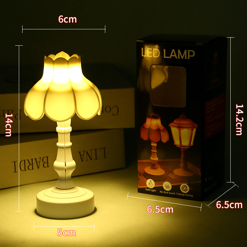 Cross-Border European Pagoda Table Lamp Retro Led Small Night Lamp Small GD Bedside Bedroom Decorative Ornaments Ambience Light