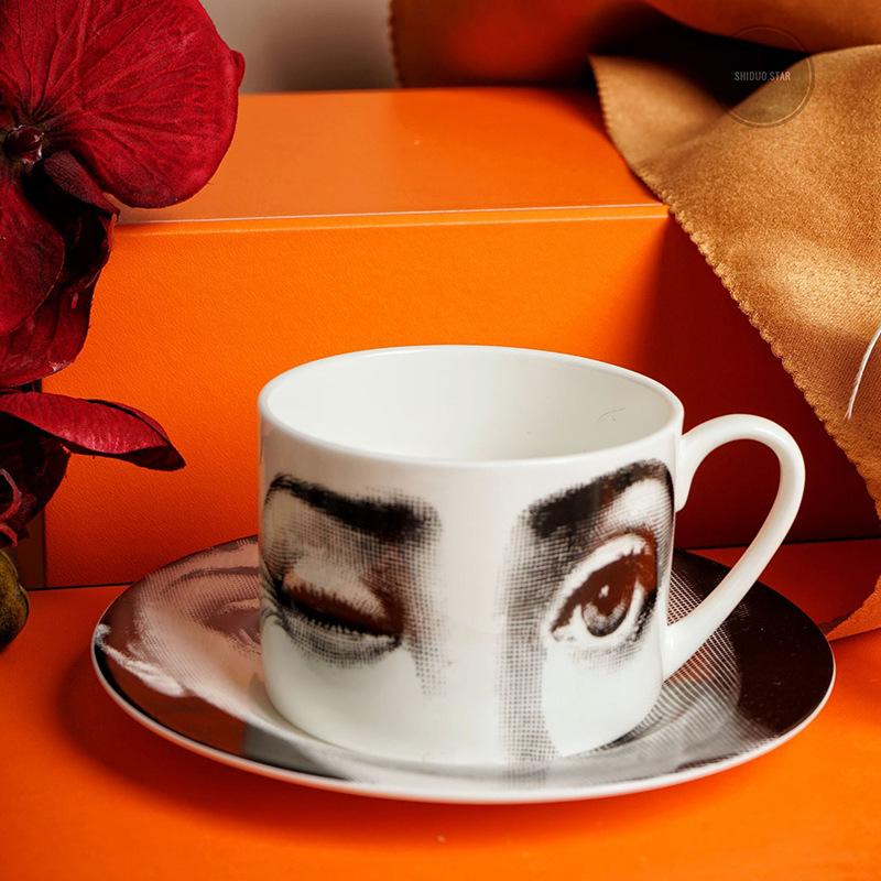 Face Mug Coffee Set Set Ceramic Water Cup European Style Creative Household Tableware Afternoon Tea Cup Gift