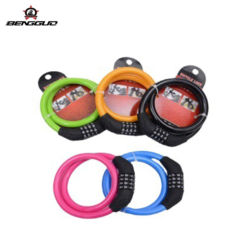 bicycle four-digit password lock mountain bike portable anti-theft color lock dead flying bicycle riding equipment