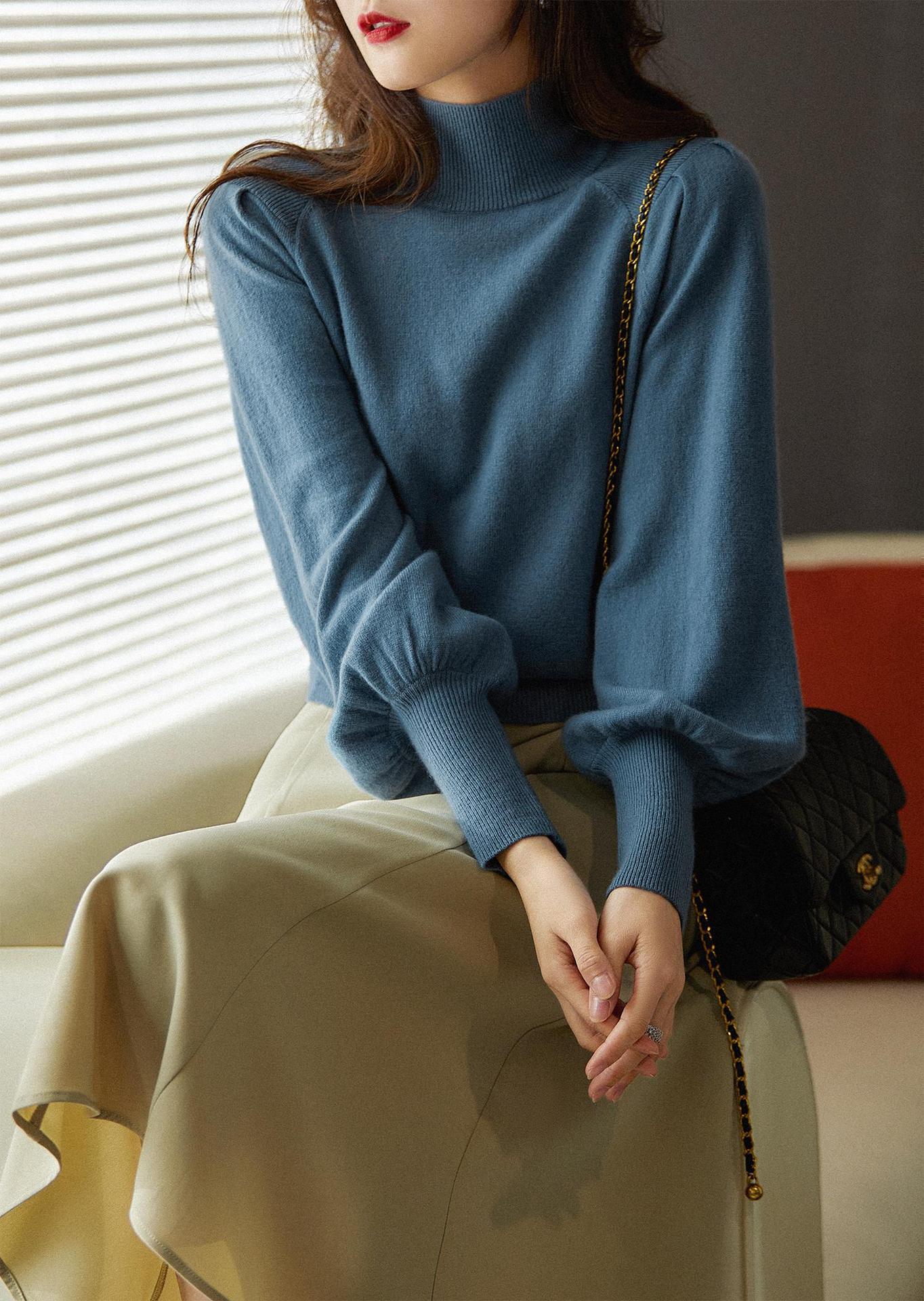 [zzo360432vg] 新色入荷秋冬多色羊角袖 藏肉羊毛羊绒针织衫女