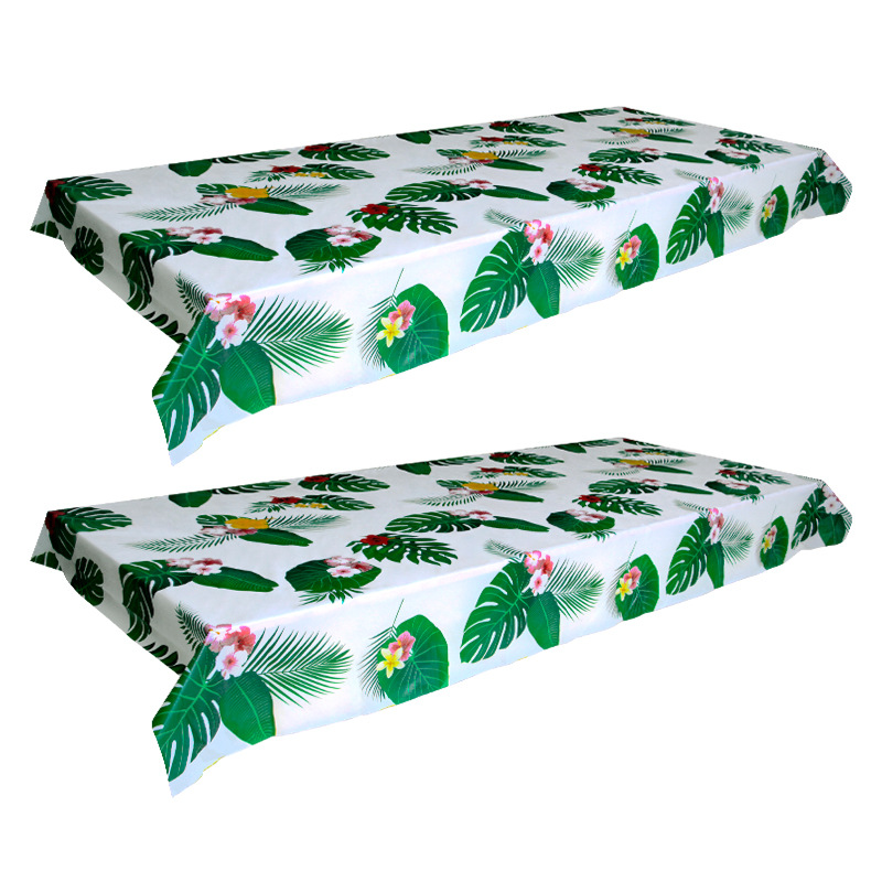 Thanksgiving Banquet Decoration Tablecloth Plastic Table Cover Tropical Palm Leaf Summer Beach Kids Birthday Party Supplies