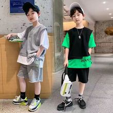 男童套装短袖夏装2024新款休闲帅气韩版儿童中大童运动两件套洋气