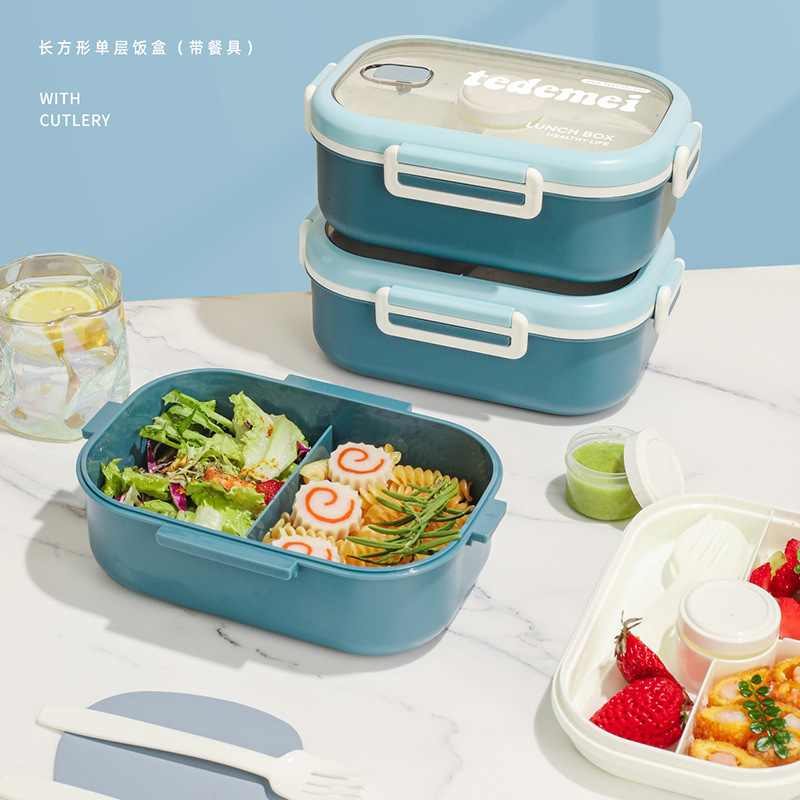 Lunch Box Office Worker Lunch Box Compartment Pp Material Large Capacity Student Canteen Lunch Box Microwaveable Heating
