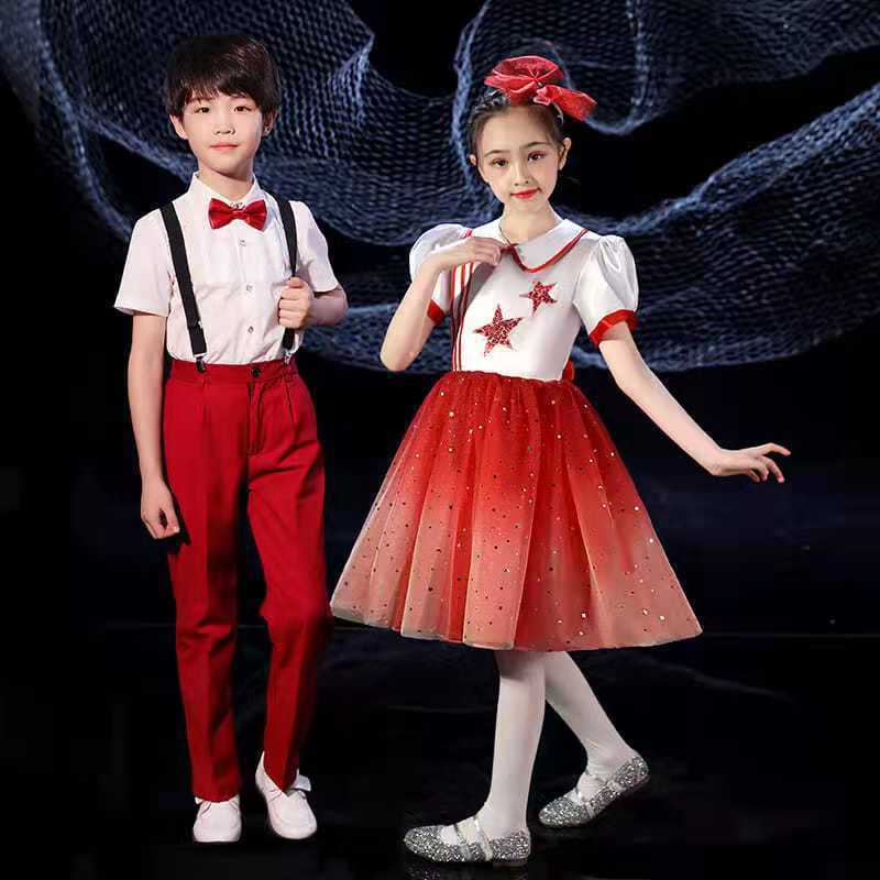 包邮六一儿童演出服合唱服大合唱团男女童礼服舞蹈小学生朗诵表演