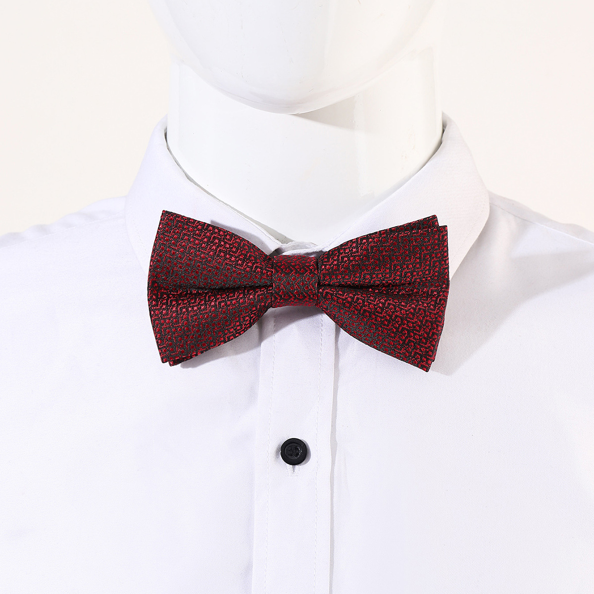 跨境现货批发涤纶丝提花领结 男士衬衫配饰蝴蝶结 婚礼领结聚会