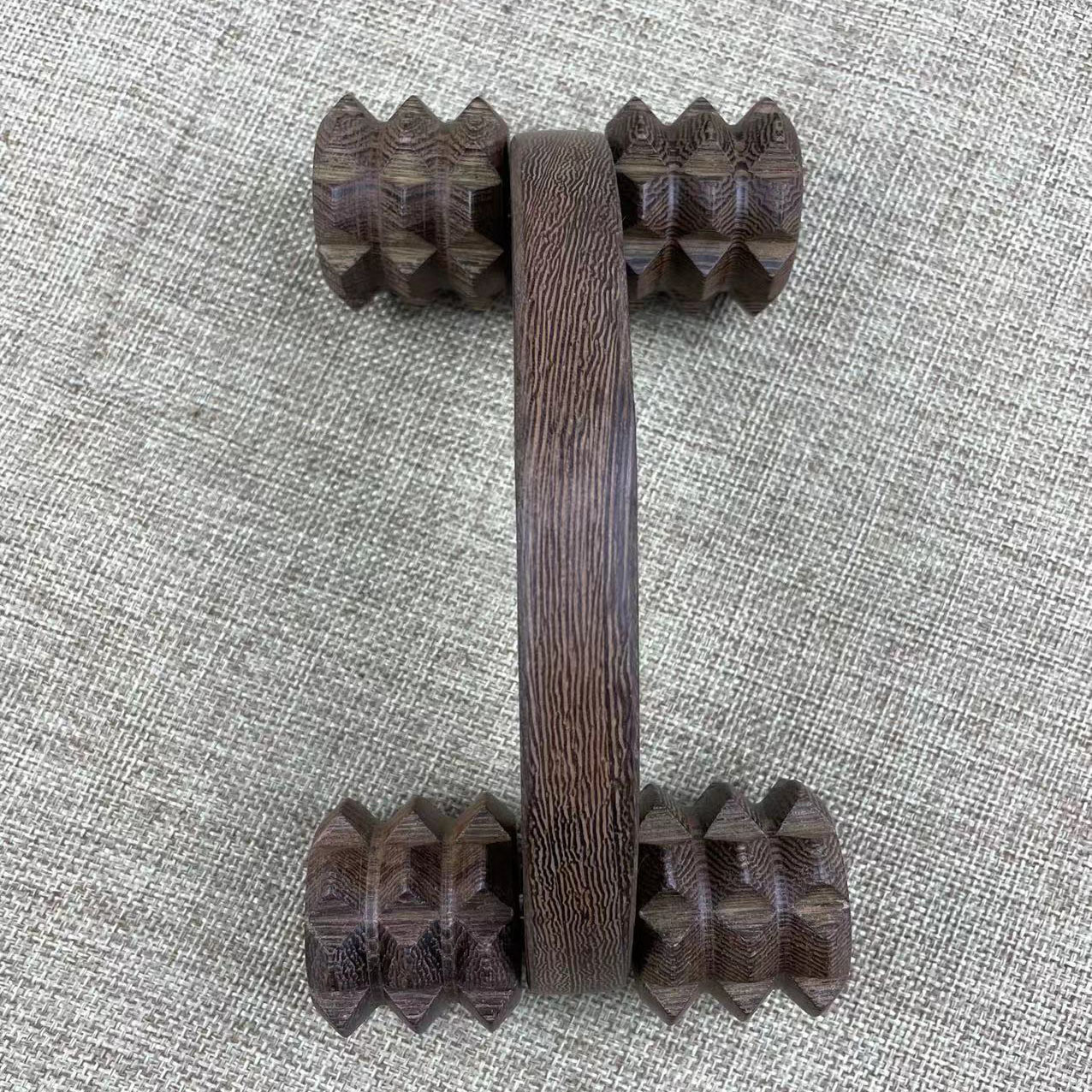 鸡翅木手动滚轮式四轮木质月球车按摩器脸部家用全身腿部背部按摩