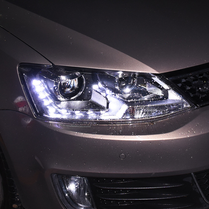 适用于适用12-18款速腾大灯总成led欧版泪眼日行灯改装激光透镜大