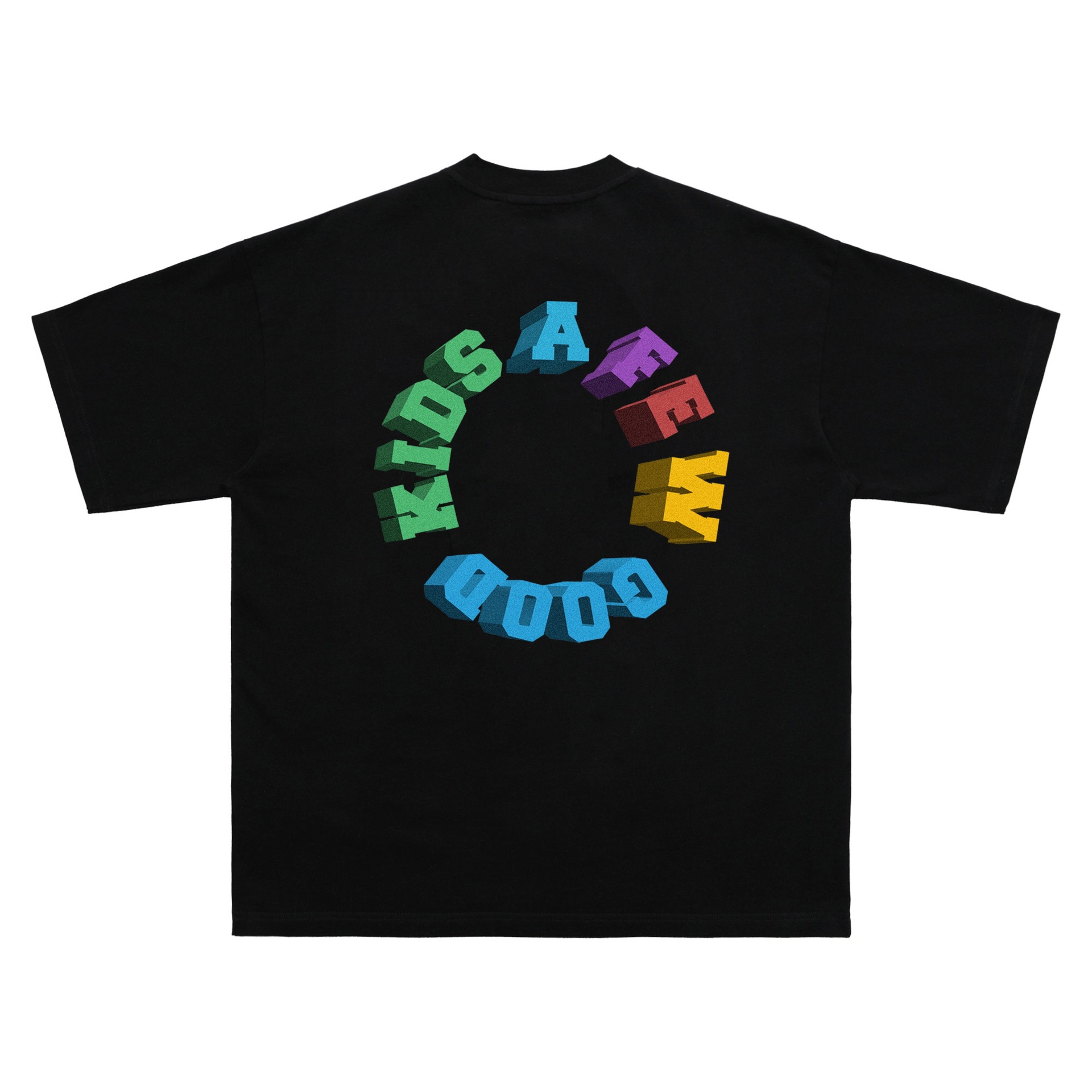 国潮fff马思唯支线afgk五彩logo印花夏季半袖国潮t恤男女情侣短袖