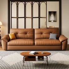Ph复古风真皮伸缩折叠沙发床现代简约客厅两用小户型阳台多功能双