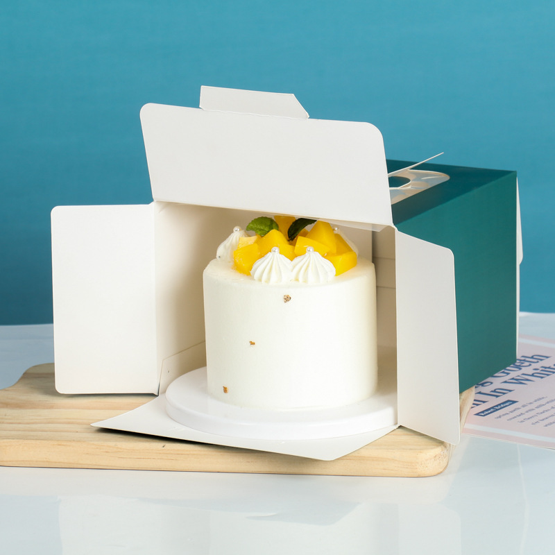 4寸生日小蛋糕盒手提四寸迷你5寸慕斯西点盒子包装盒芝士糕点纸盒