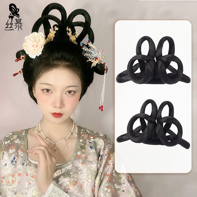 古装汉服假发包一体式懒人发髻古代唐风飞天造型新手盘发发髻
