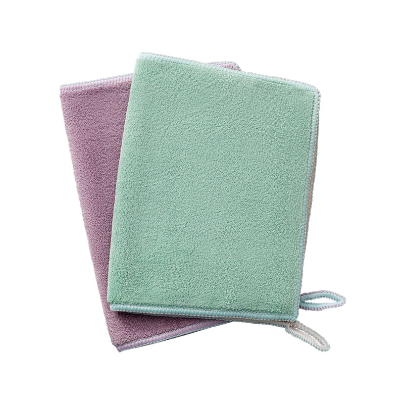 Thickened Household Cleaning Cloth Household Absorbent Double-Layer Scouring Pad Multifunctional Double-Sided Microfiber Rag Wholesale