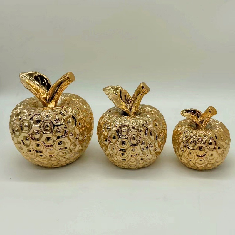 Fruit Apple Plating Golden Champagne Golden Pineapple Pineapple Ceramic Decoration Home Ornament Furnishing Crafts 11