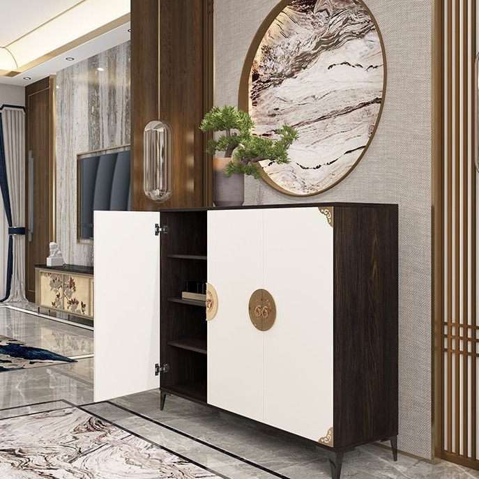 现代简约鞋柜家用门口经济型新中式鞋柜玄关柜客厅大容量实木鞋柜