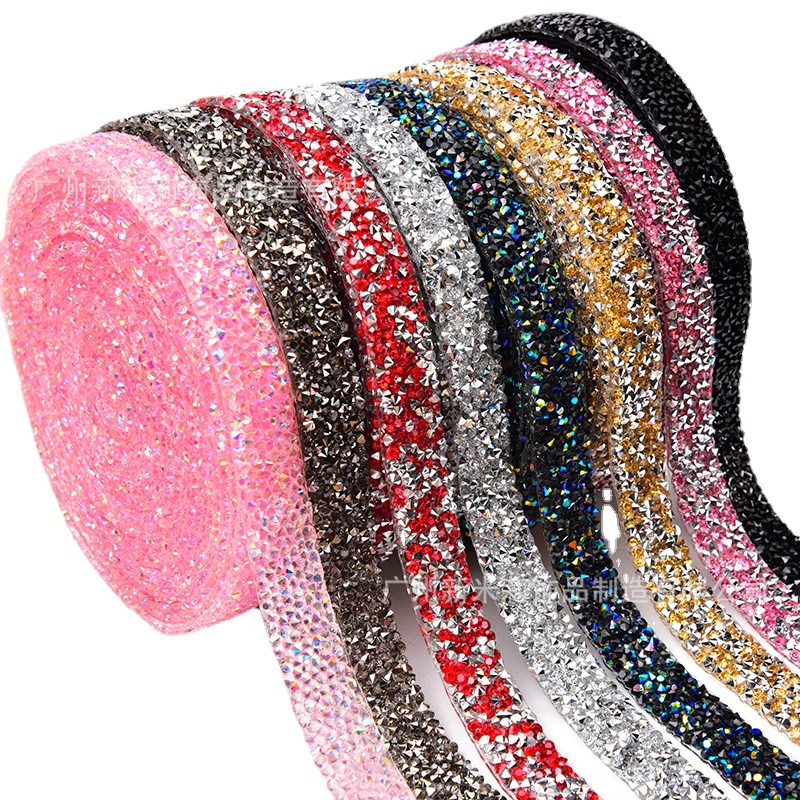 Manufacturer 1.5/3cm Resin Diamond Band Hot Melt Adhesive Rhinestone Rhinestone Rhinestone Shoe Bag Crystal Stick-on Crystals Clothing Drill Chain