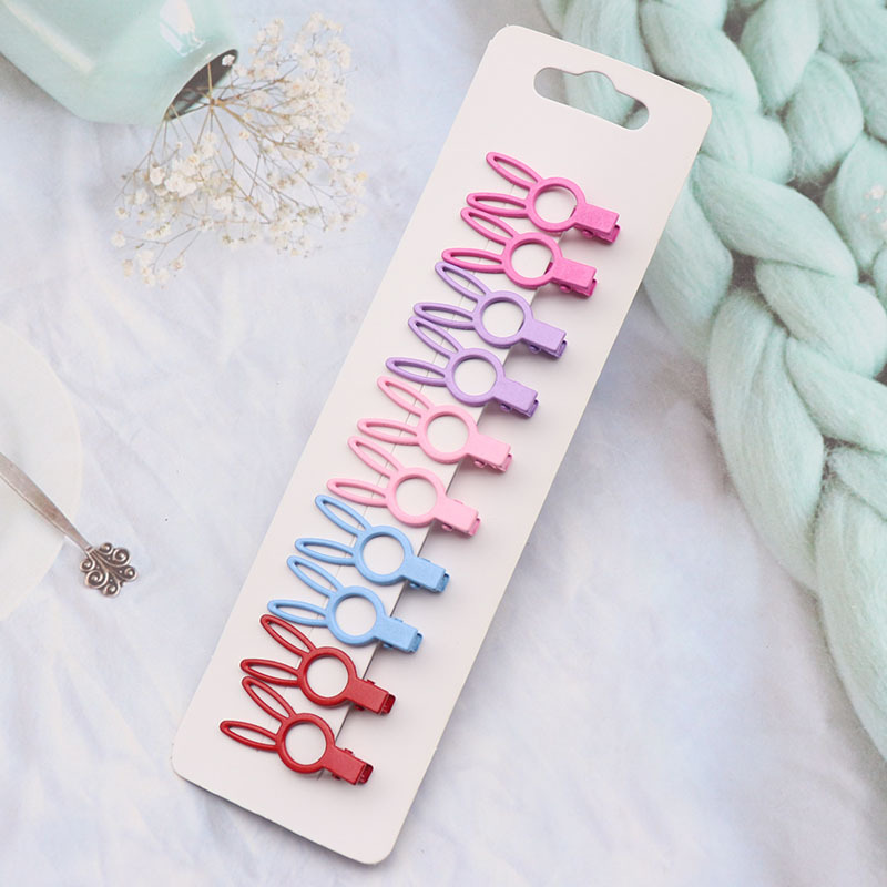 Korean Style Minimalist Candy Color Duckbill Clip Paint Metal Side Clip Small Size Mini Bang Bar Shaped Hair Clip Suit