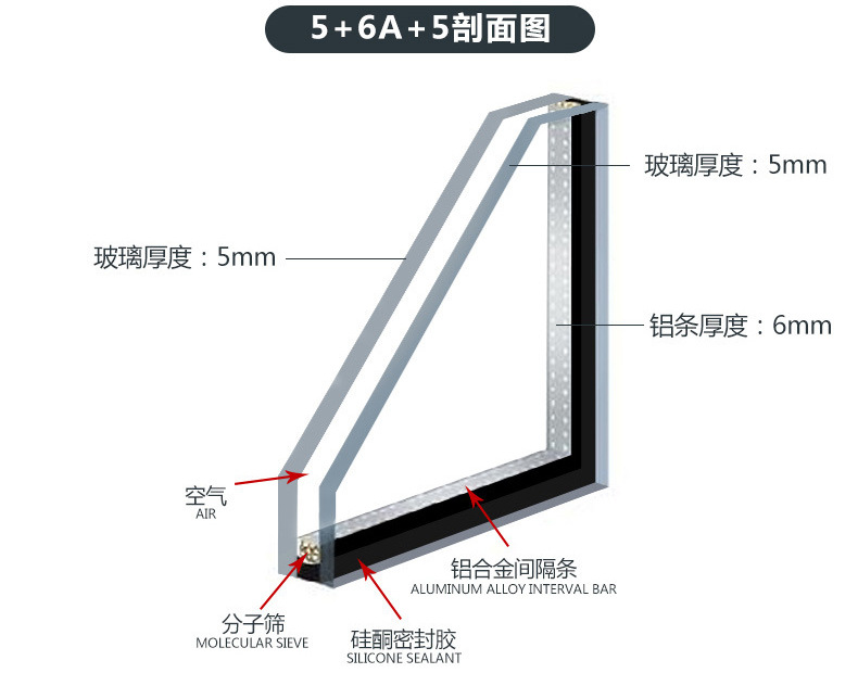 双层中空玻璃 隔音隔热中空玻璃 low-e 钢化玻璃幕墙建筑中空玻璃