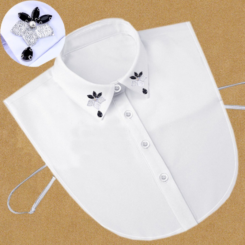 假领子女百搭假领衬衫秋冬季钉珠时尚色衬衣假衣领装饰女士领子